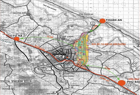 The position of An Van Duong new urban area (Photo: https://bqlkvptdt.thuathienhue.gov.vn)